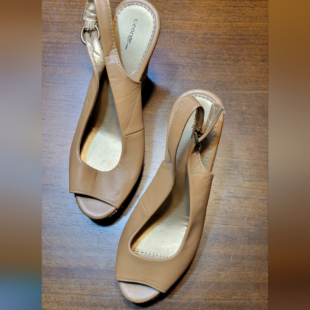 George Open Toed Wedge Heel